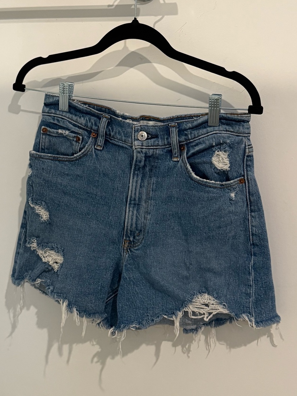 Abercrombie & Fitch Blue Distressed Denim Cutoff Shorts